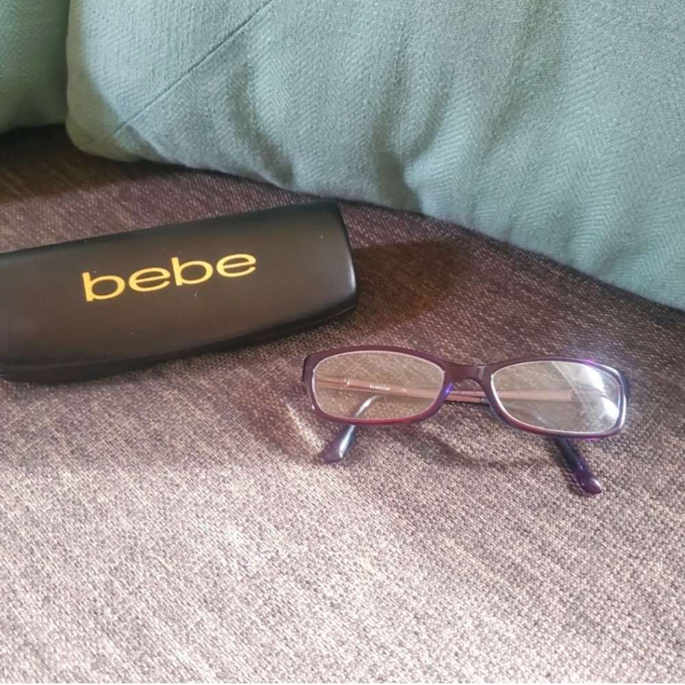 Bebe purple crystal frames with rhinestone accents, comes with case, BB5044